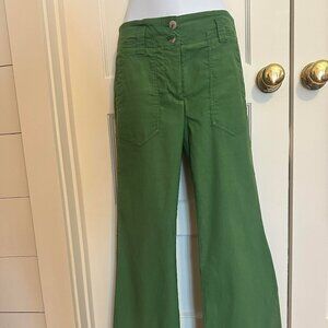(Size 4) Anthropologie Maeve Green Boot Cut Pants